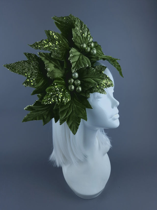 Lime Green Poinsettia Xmas Headdress