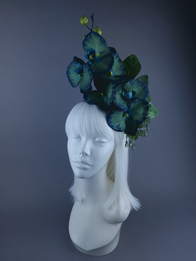 Blue Green Orchid Xmas Headdress