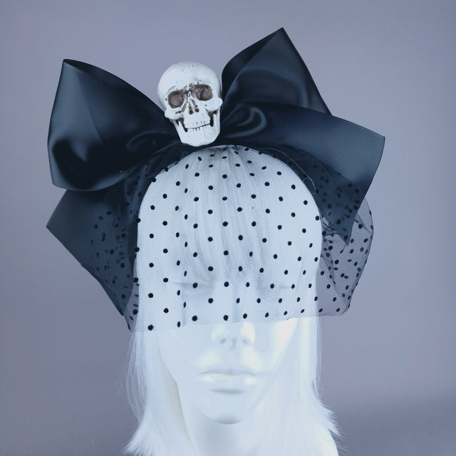 "Dead Cute" Skull & Bow Veil Headdress