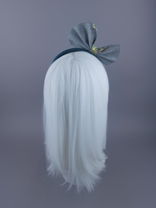 Glitter Bow Teal Headpiece