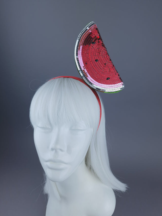 Pearls & Swine: Mirrorball Watermelon Headdress "Noone Is Free Until We All Are Free"