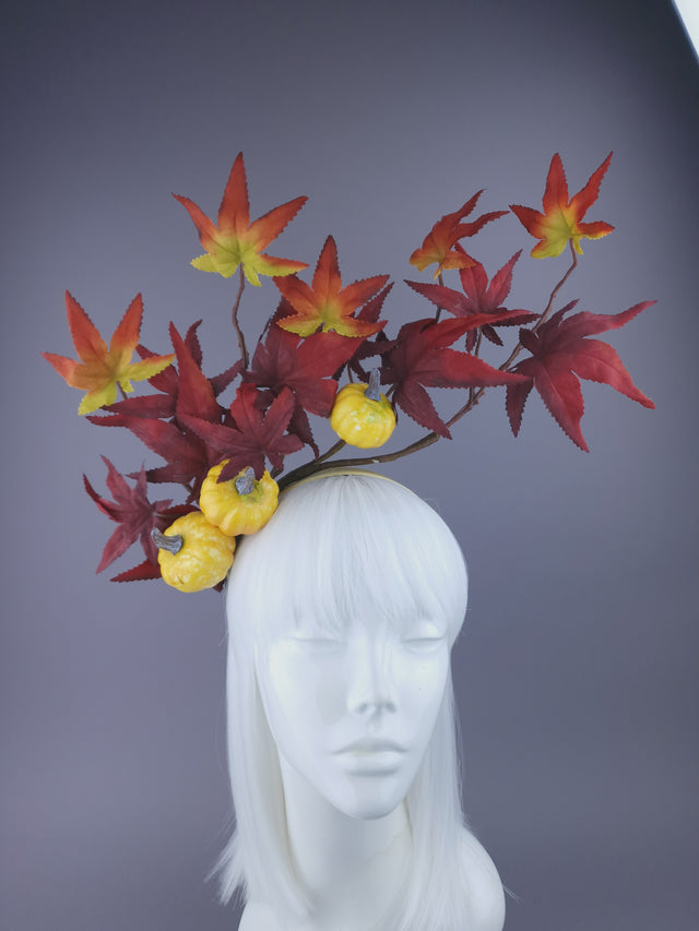 "Airi" Autumn Leaf & Pumpkin Headdress
