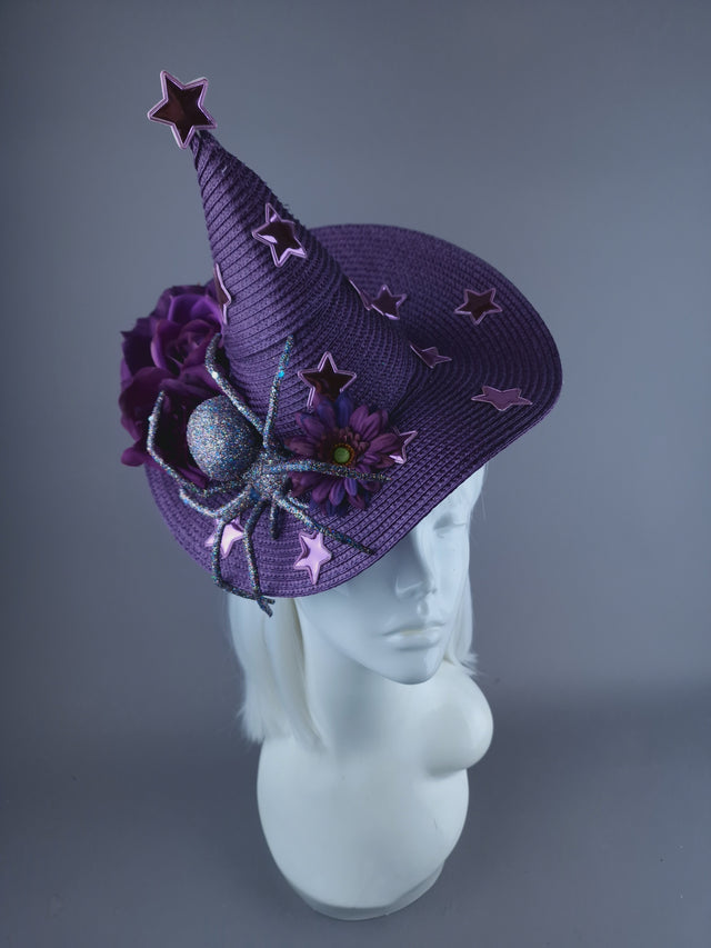 "Heksie" Purple Witches Hat w/Spider