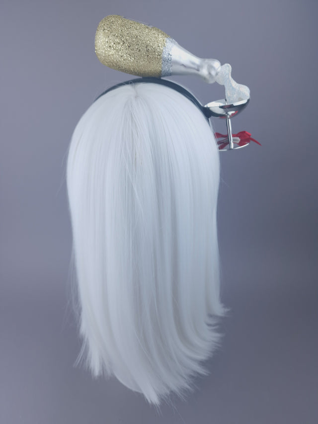 "Pour Me Another" Champagne Headpiece