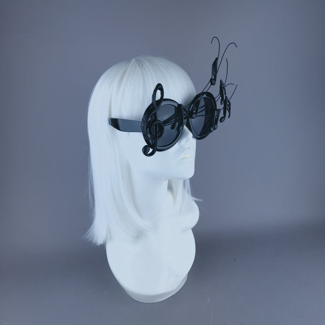 "Song" Oversized Round Musical Note Sunglasses