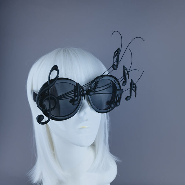 "Song" Oversized Round Musical Note Sunglasses