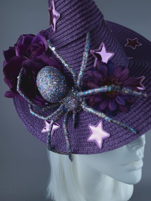 "Heksie" Purple Witches Hat w/Spider