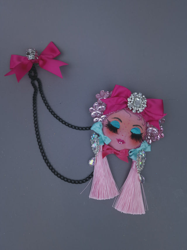 Pink Dollface Necklace Brooch Jewellery