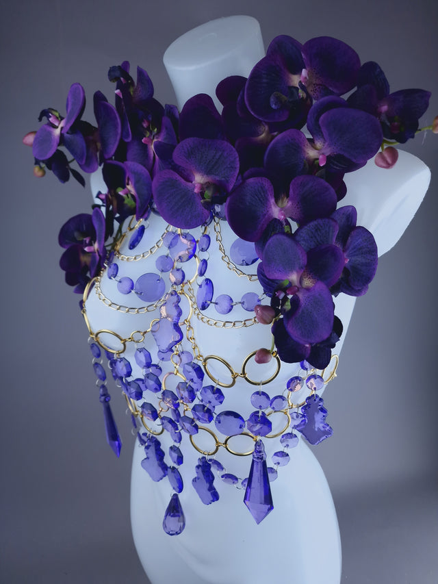 "Empress" Purple Orchid Jewel & Chain Harness