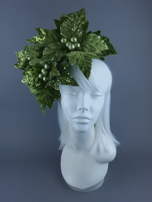 Lime Green Poinsettia Xmas Headdress