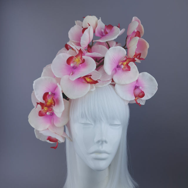Pink & White Orchid Headdress