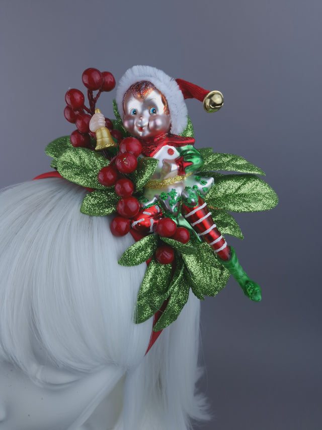 Elf, Berries & Glittered Leaves Xmas Headdress