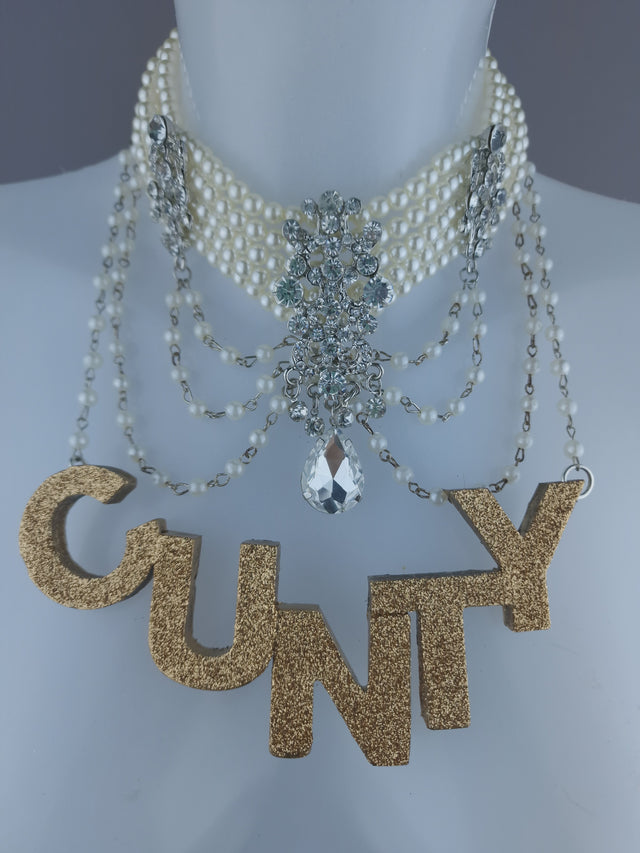 "Rude" A Nery Naughty Pearl Necklace Jewellery