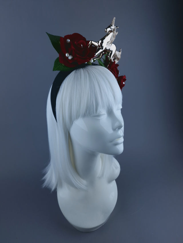 Unicorn, Pearls & Roses Xmas Headdress