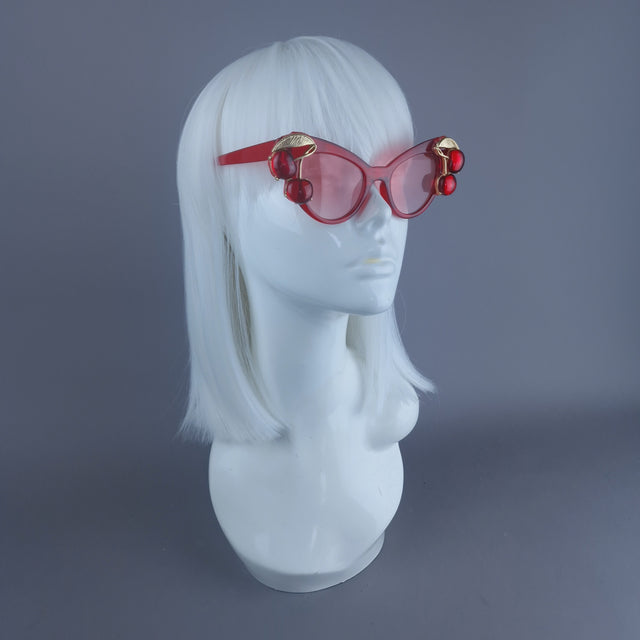 "Jelly" Red Cherry Cateye Sunglasses