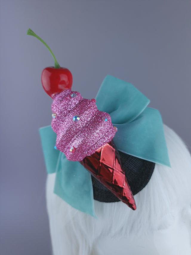 "Sorbet" Ice Cream & Bow Mini Fascinator