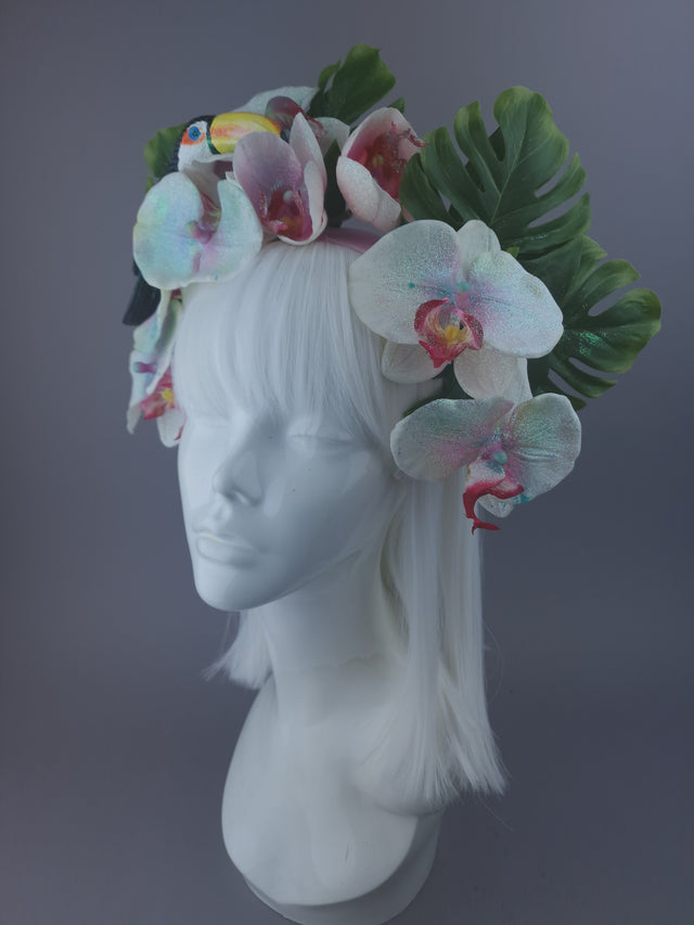 Pearls & Swine: Sparkly Orchid & Toucan Floral Headdress