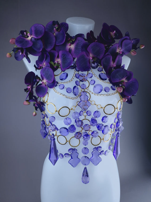 "Empress" Purple Orchid Jewel & Chain Harness