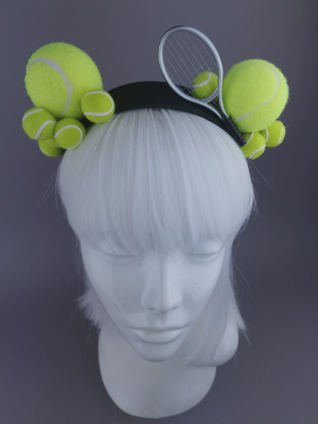 Pearls & Swine: Wimbledon Headpiece Tennis Racket & Balls