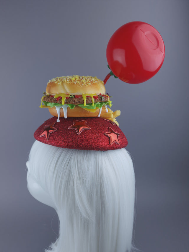 "Royale with Cheese" Burger & Chips Food Fascinator Hat Headdress