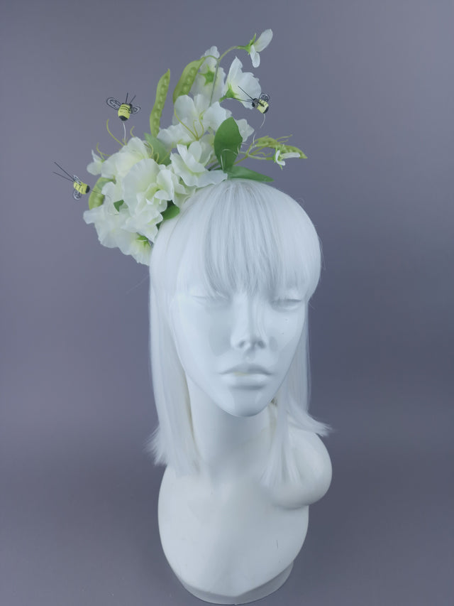 "Sweetpea" Sweet Pea Flowers, Pods & Bees Headdress