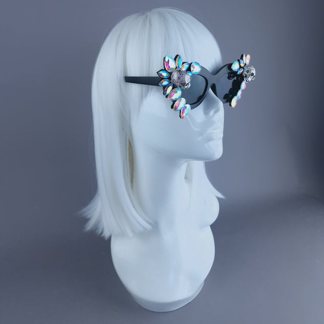 Jewel Skull Cateye Sunglasses - SAMPLE