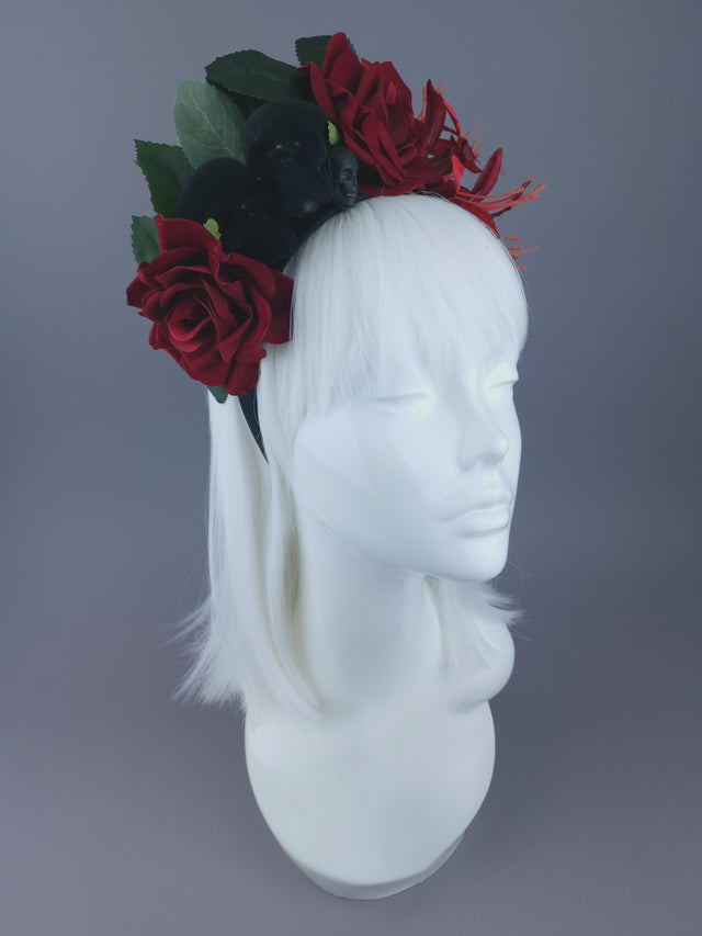 Pearls & Swine: Roses & Skulls Headdress "Death To The Lovers"