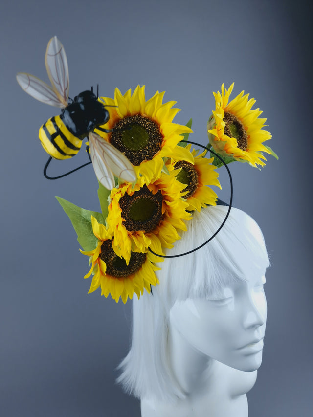 "Shine" Sunflowers & Bee Flower Headdress