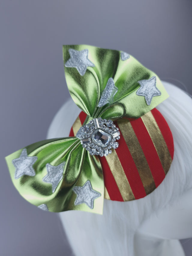 Metallic Bow & Glitter Stars Mini Fascinator
