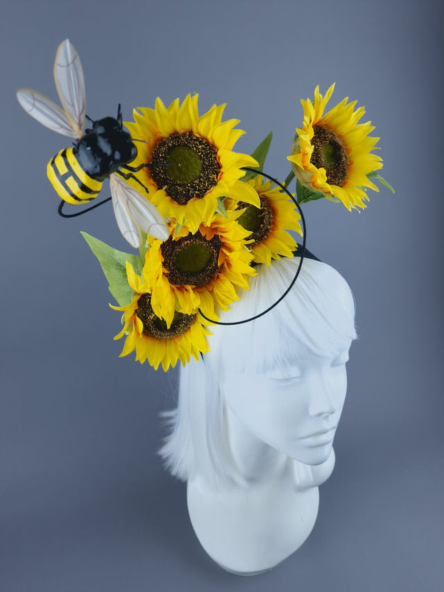 "Shine" Sunflowers & Bee Flower Headdress