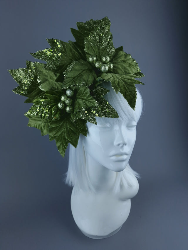 Lime Green Poinsettia Xmas Headdress