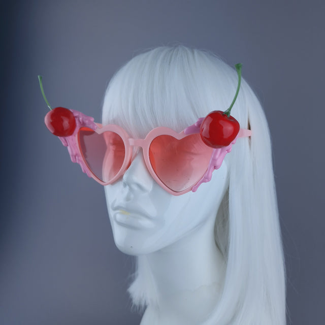 "Sweetie" Pink Filigree Heart Shaped Sunglasses