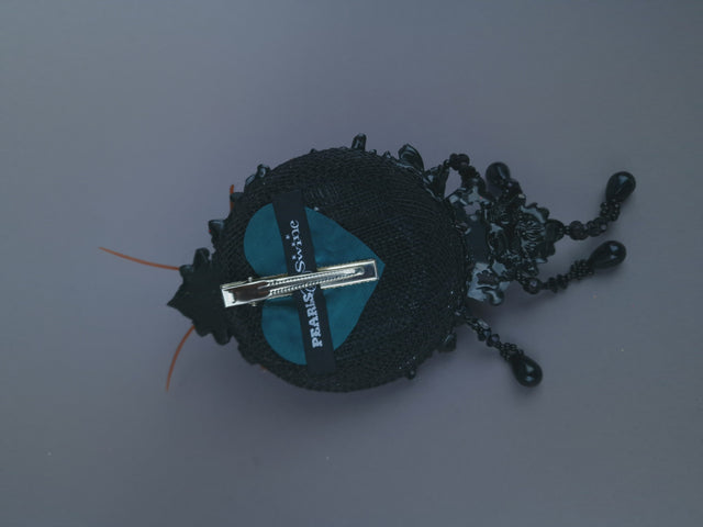 Pearls & Swine: Extra Large Gothic Cockroach Mini Fascinator "Eek"