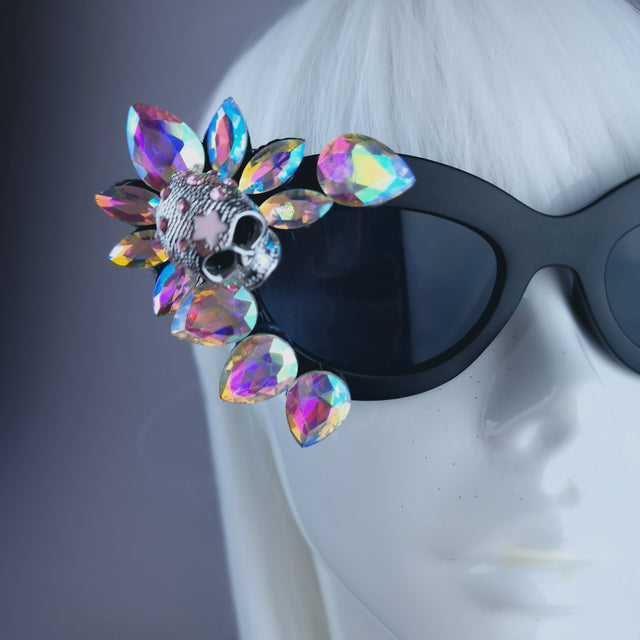 Jewel Skull Cateye Sunglasses - SAMPLE