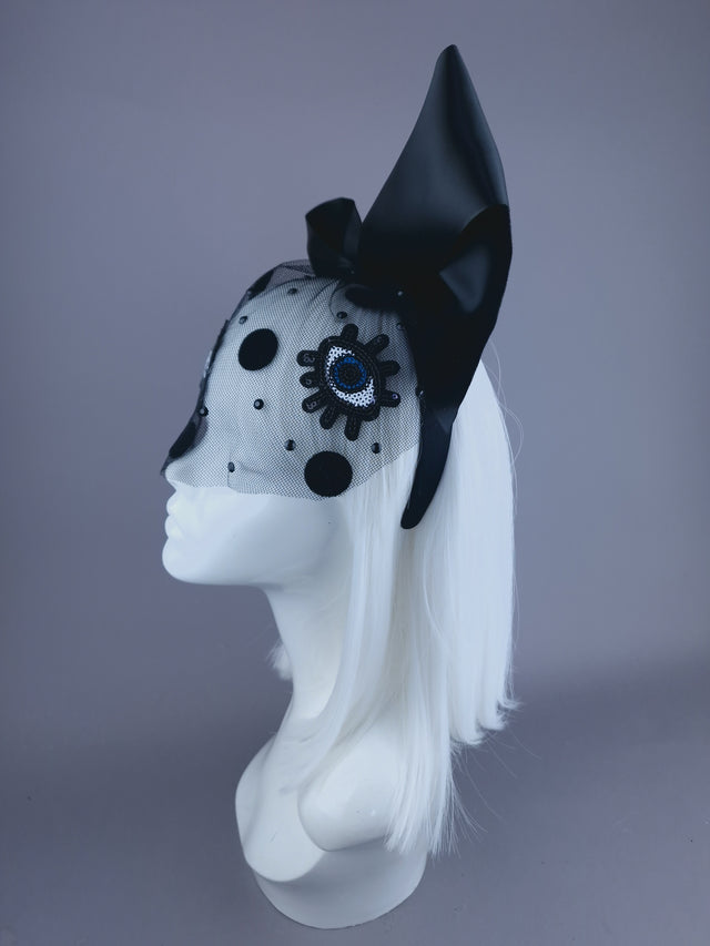 "Watcher" Eye & Bow Veil Headdress