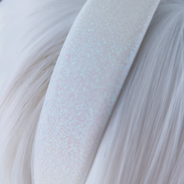 "Pompom" White Bunny Rabbit Glitter Headband