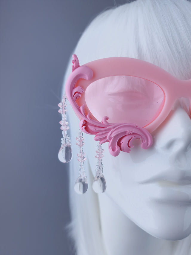 "Fianna" Pink Filigree  Beading Sunglasses