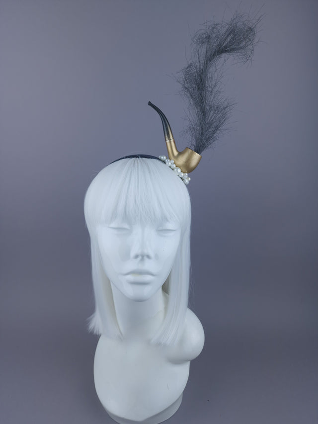 "This is Not a Pipe" Pearl & Smoke Headpiece