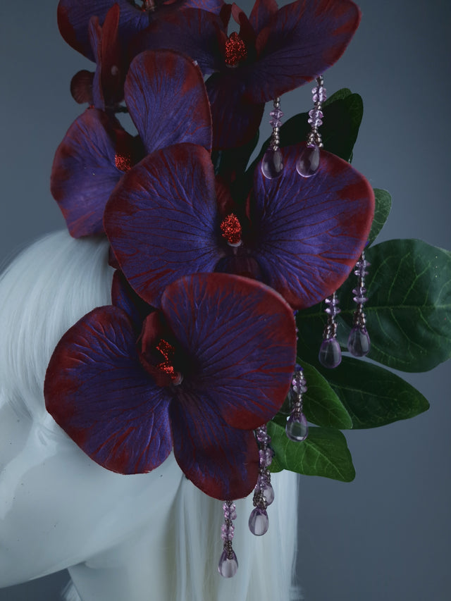 Red Purple Orchid Xmas Headdress