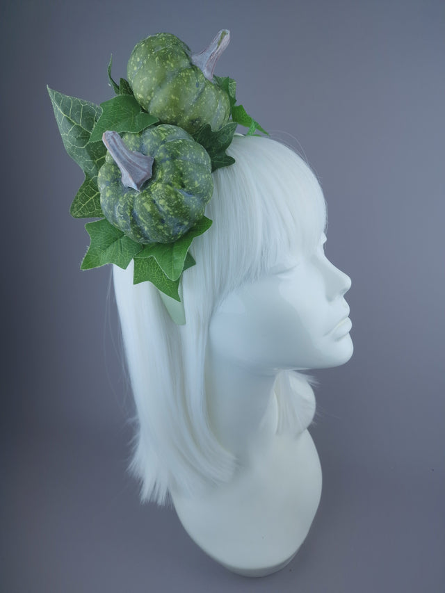 Pearls & Swine: Autumnal Headdress with Ladybird & Green Pumpkin "Snug"
