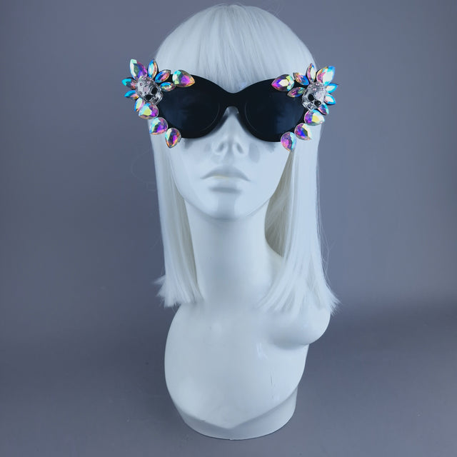 Jewel Skull Cateye Sunglasses - SAMPLE