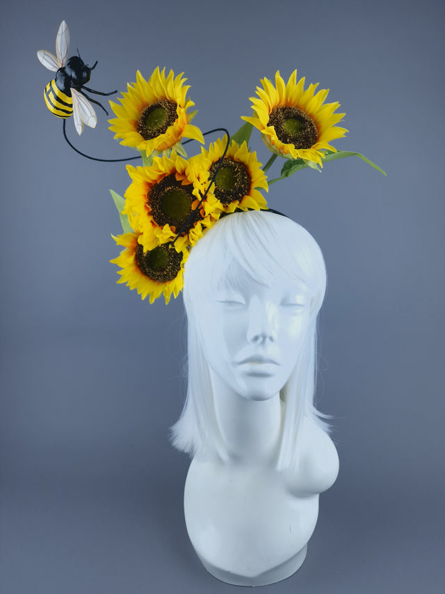 "Shine" Sunflowers & Bee Flower Headdress