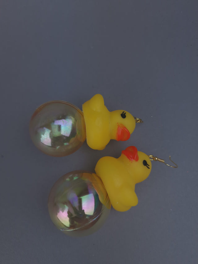 Pearls & Swine: Earrings Duck & Yellow Bubble Jewellery