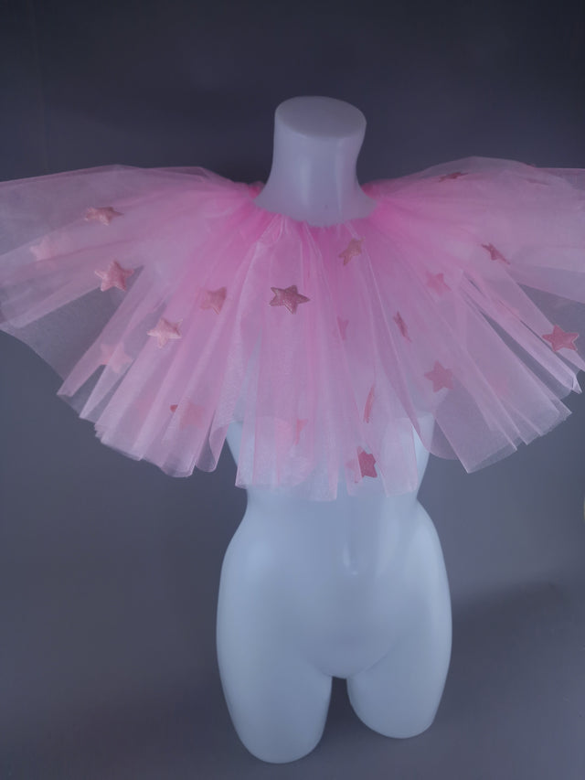 "Bobo" Pink Star Neck Ruffle, Clown Collar