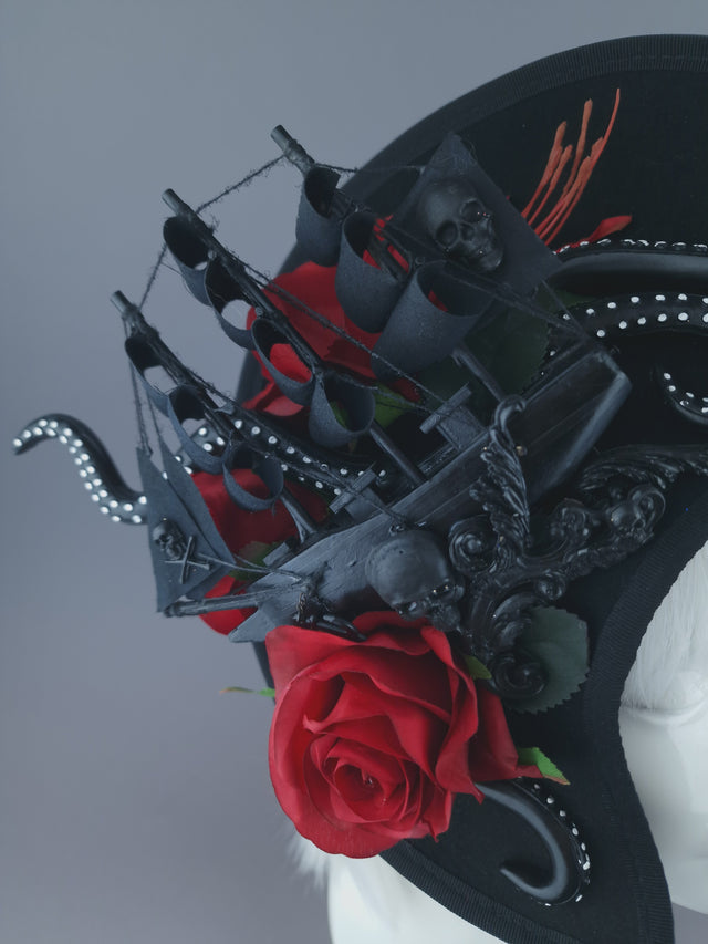 Pearls & Swine: Gothic Ship & Kraken Statement Hat "Demeter"