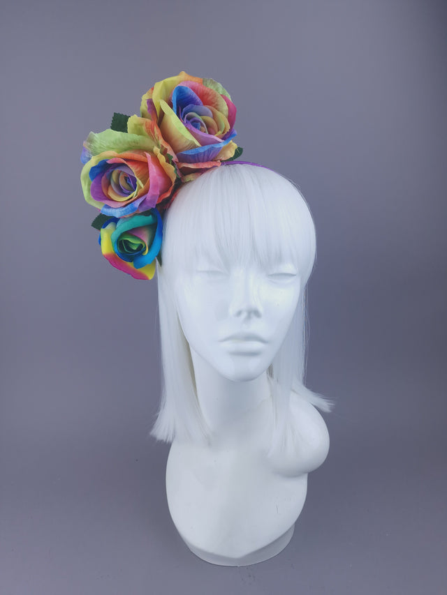 Pearls & Swine: Pride Rainbow Rose Flower Headdress "Sappho"