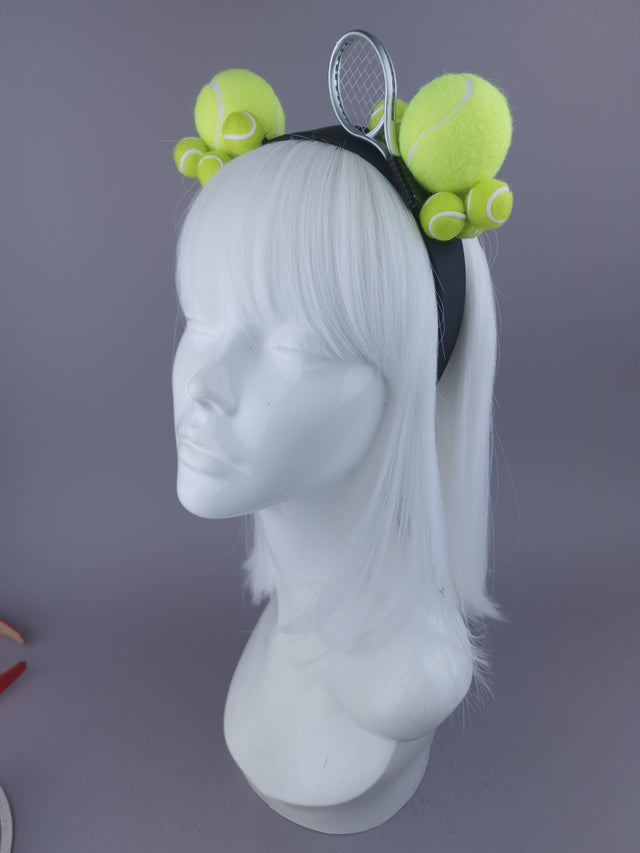 Pearls & Swine: Wimbledon Headpiece Tennis Racket & Balls