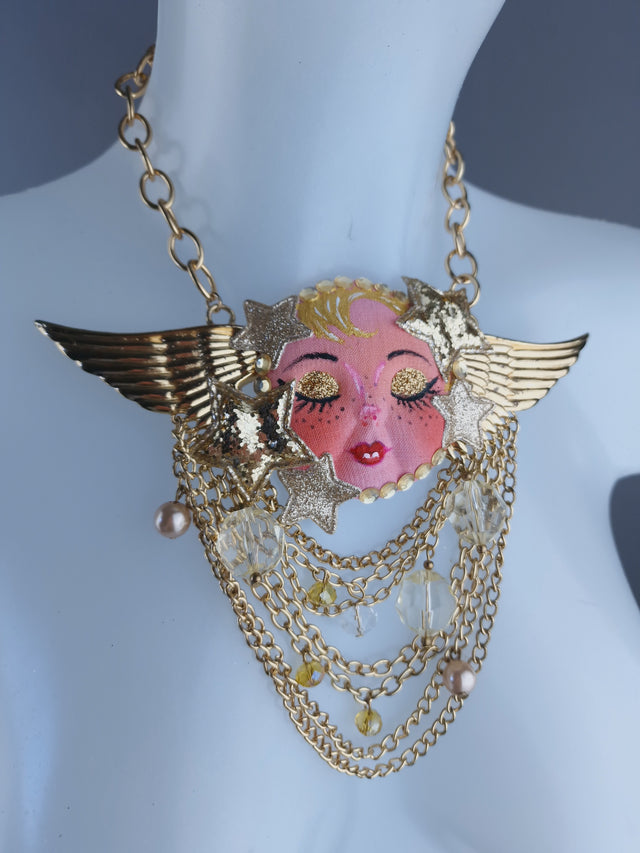 "Sanctus" Cherub DollFace Necklace