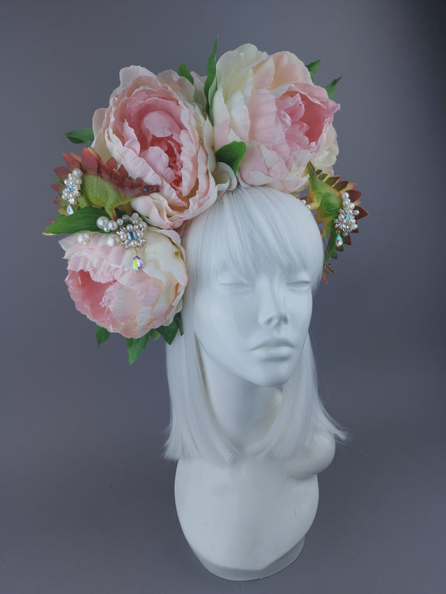Pearls & Swine: Headdress Dinosaur, Pearl & Peony