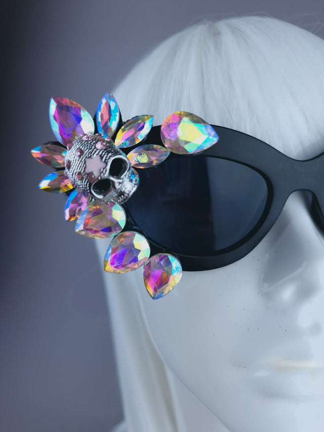 Jewel Skull Cateye Sunglasses - SAMPLE